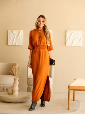 Vestido em Viscose Cor Guaraná - G