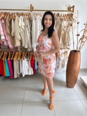 Vestido curto estampa Aurora Floral